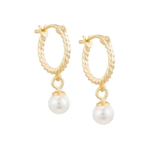 Twisted Pearl Huggie Earring