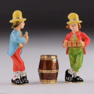 Two Circus Clowns Playing Music