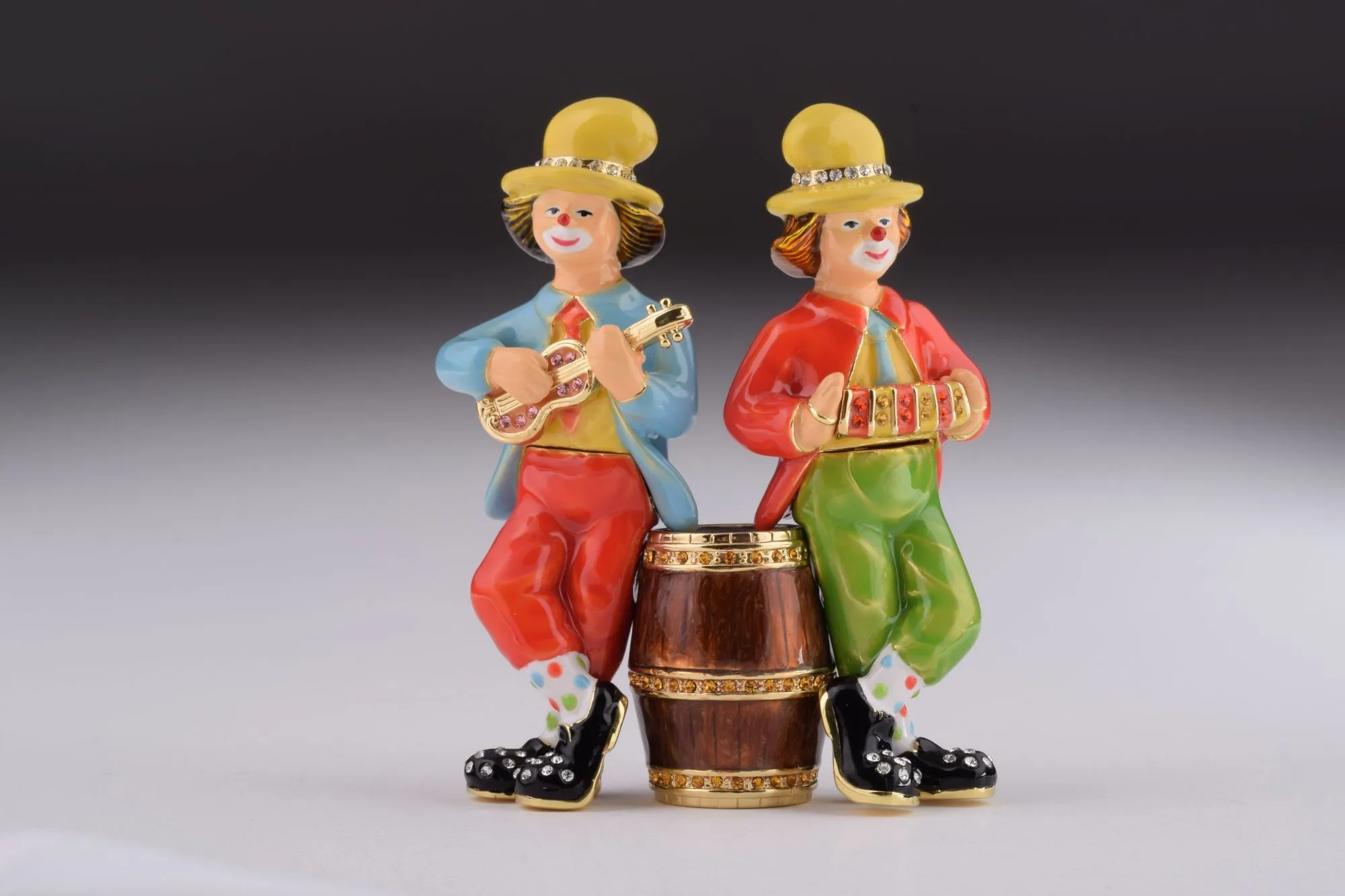 Two Circus Clowns Playing Music