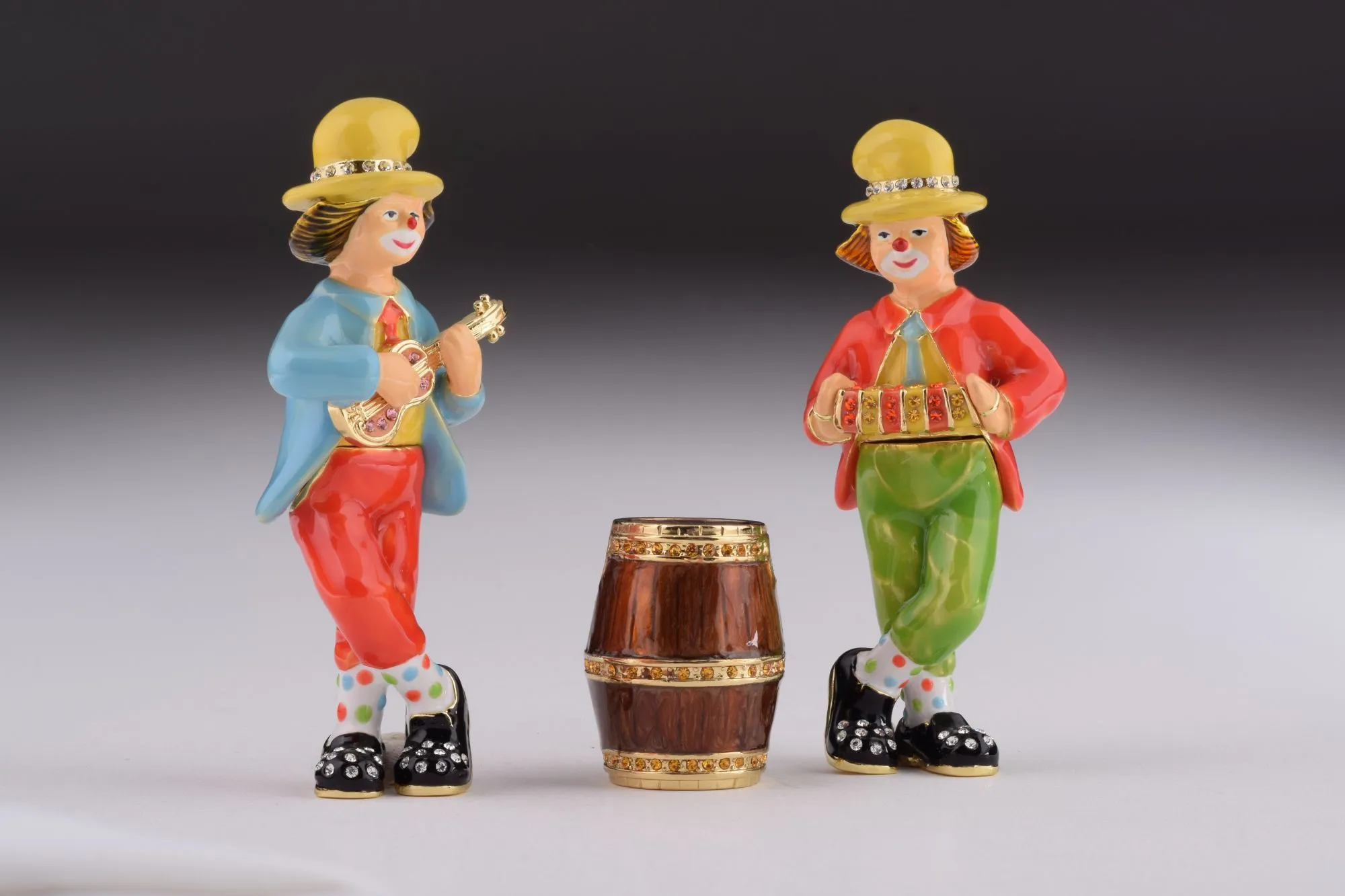 Two Circus Clowns Playing Music
