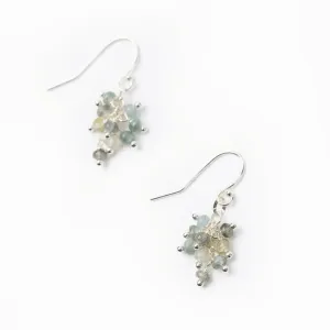 Vaughan - 'Ripple' Collection - Earrings - Cluster (Green Moss, Silver) #Rip024E