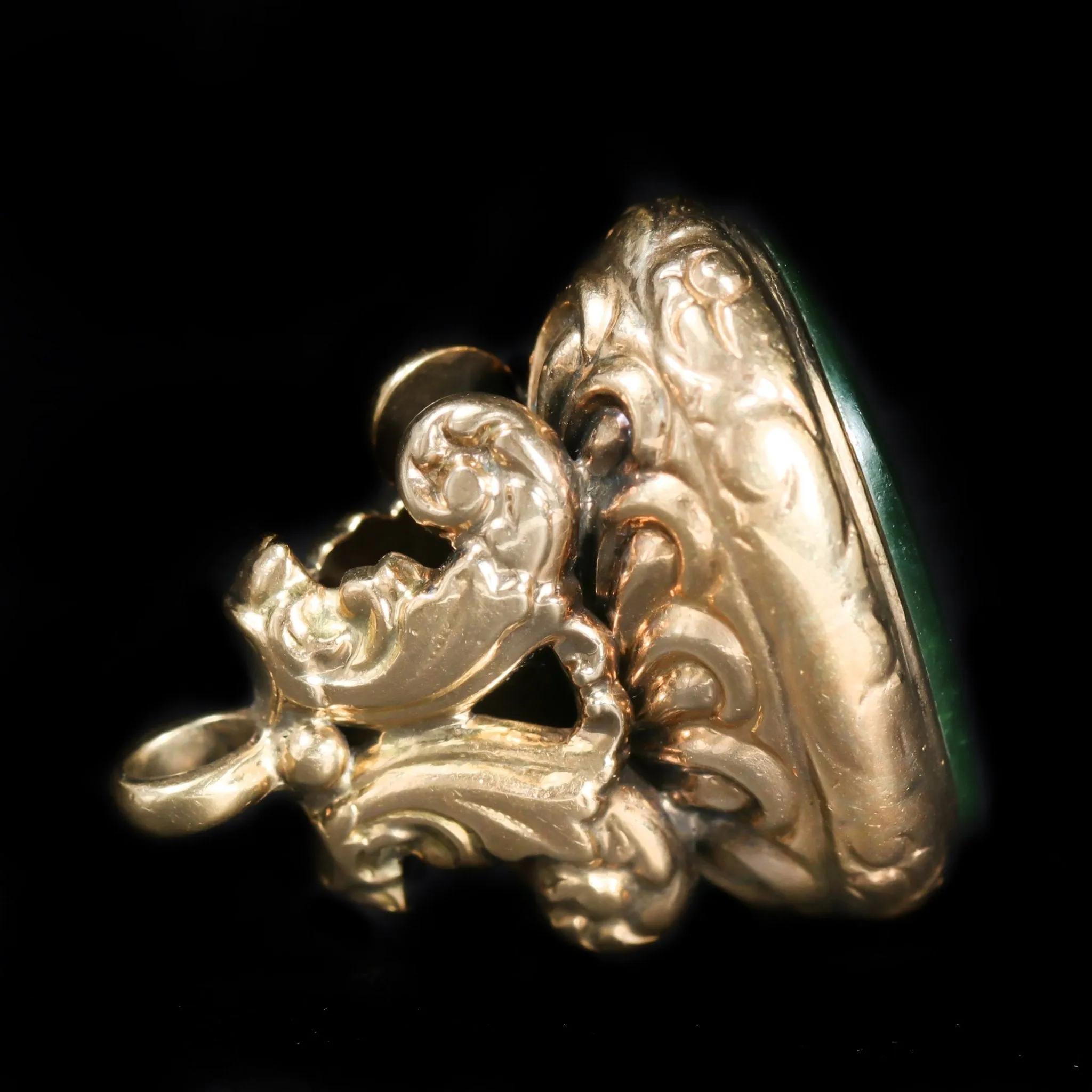 Victorian Chrysoprase Intaglio Watch Fob Pendant