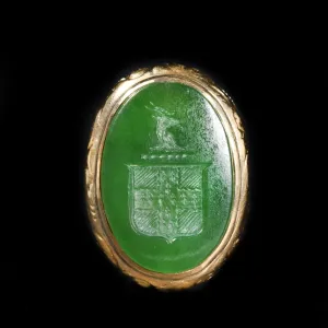 Victorian Chrysoprase Intaglio Watch Fob Pendant