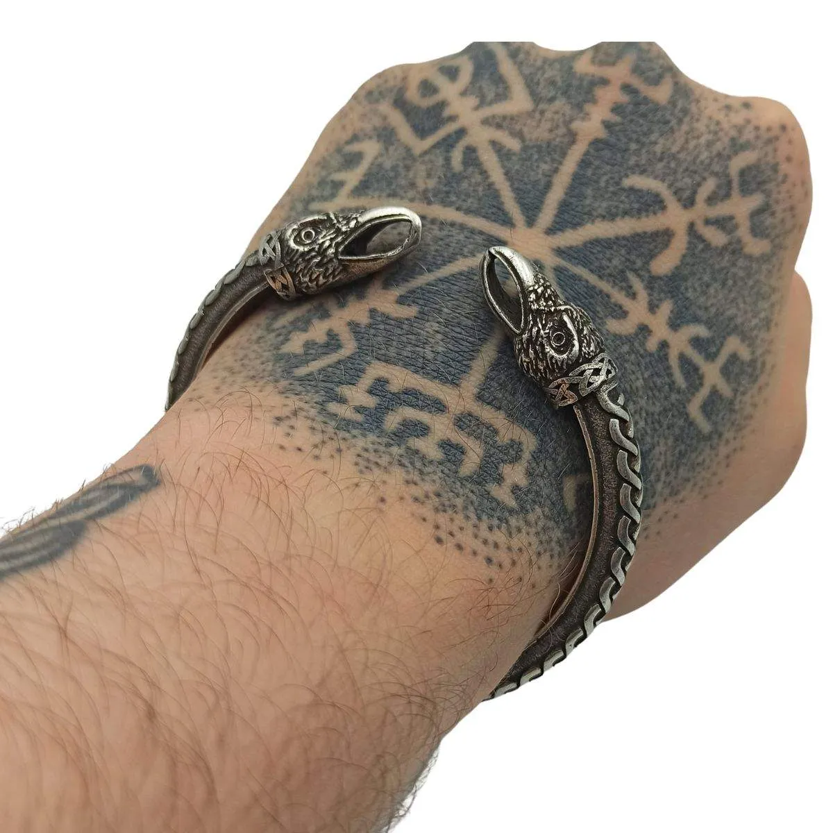 Viking arm ring raven bracelet from bronze