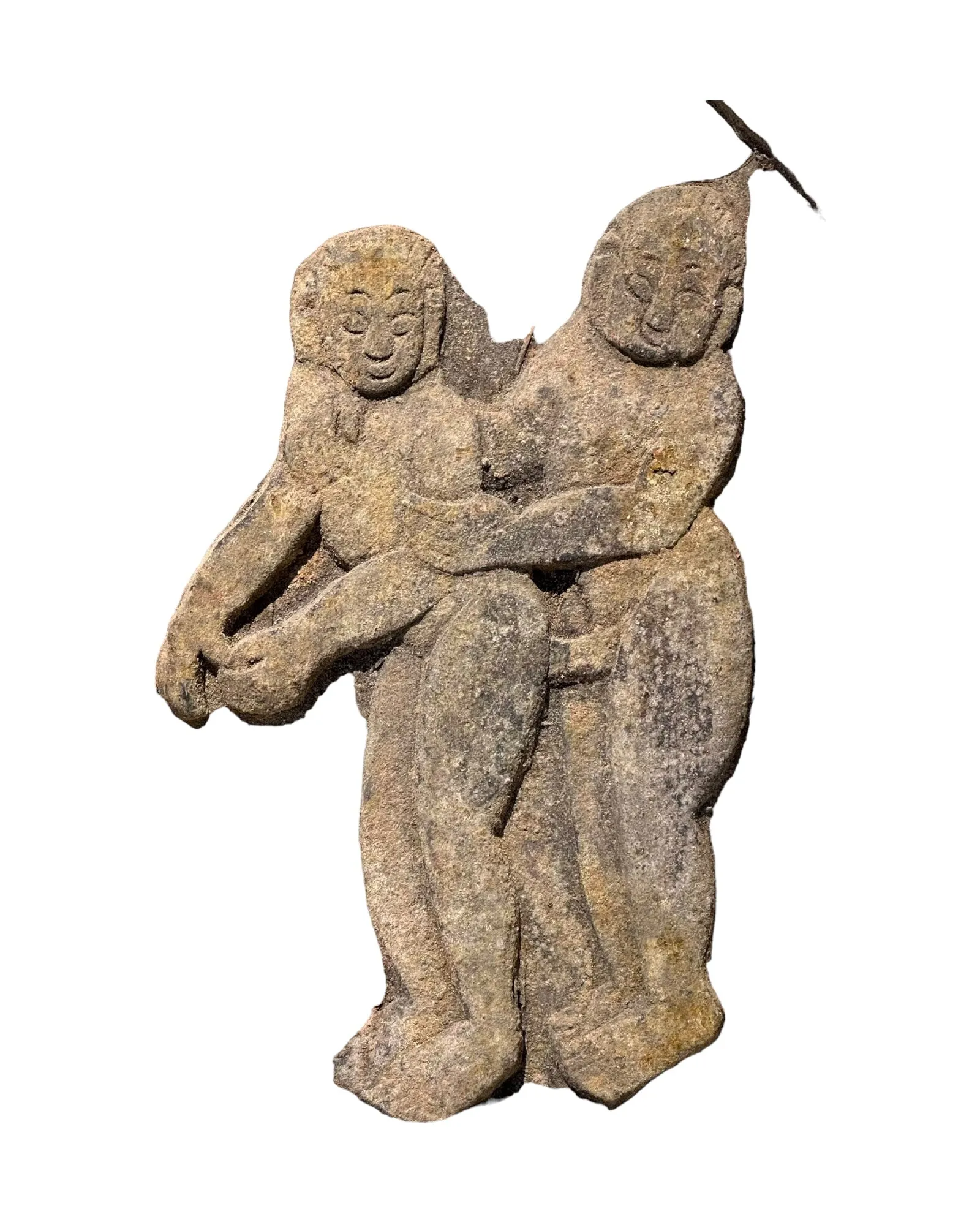 Vintage Hand Carved Kama Sutra Pose on Wooden Block