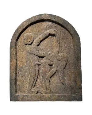 Vintage Hand-Carved Kama Sutra Pose On Wooden Block