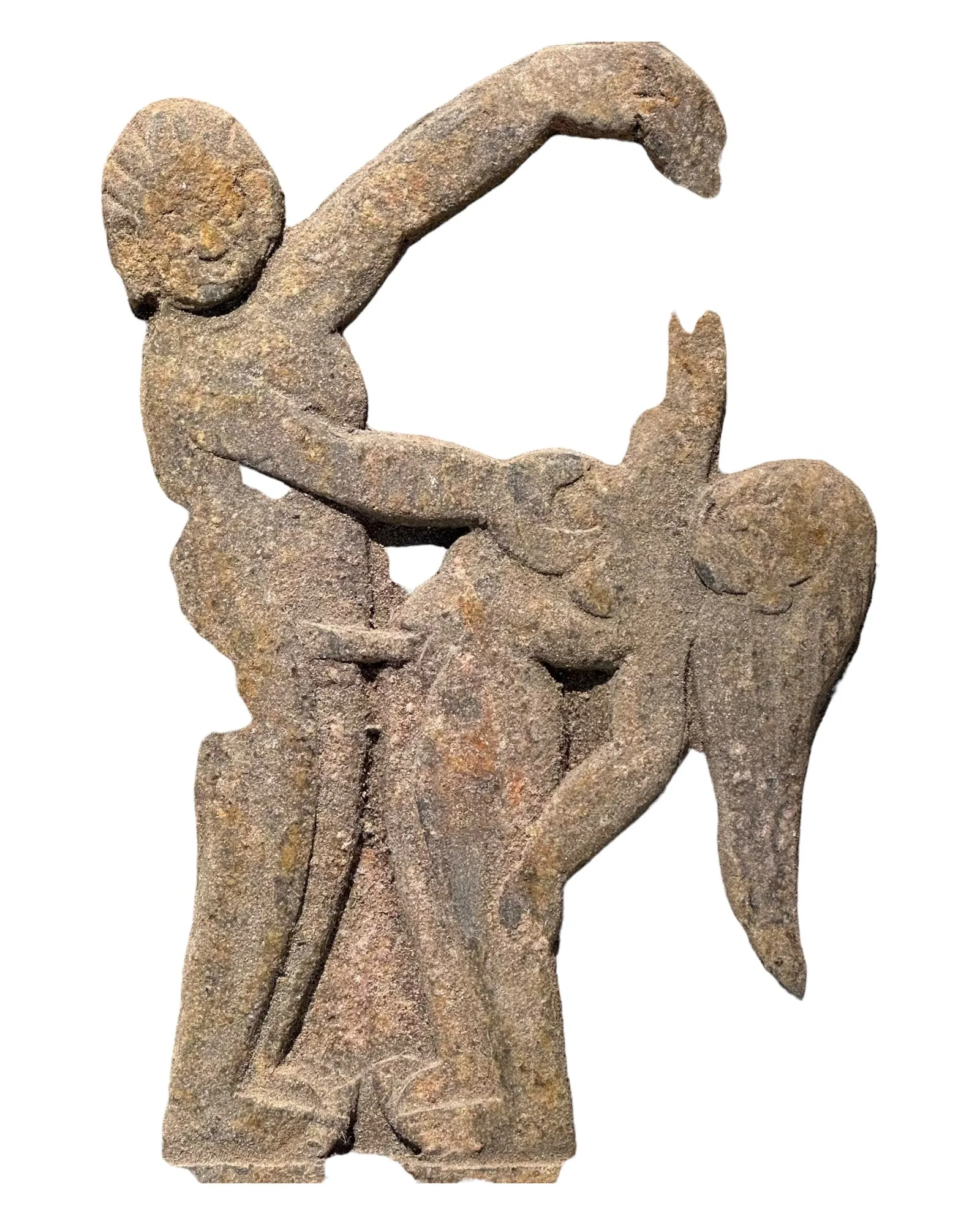 Vintage Hand-Carved Kama Sutra Pose On Wooden Block