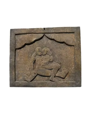 Vintage Hand-Carved Kamasutra Pose Woonden Block