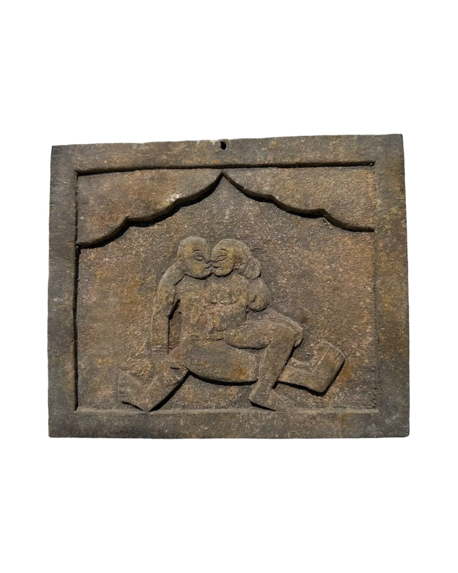 Vintage Hand-Carved Kamasutra Pose Woonden Block