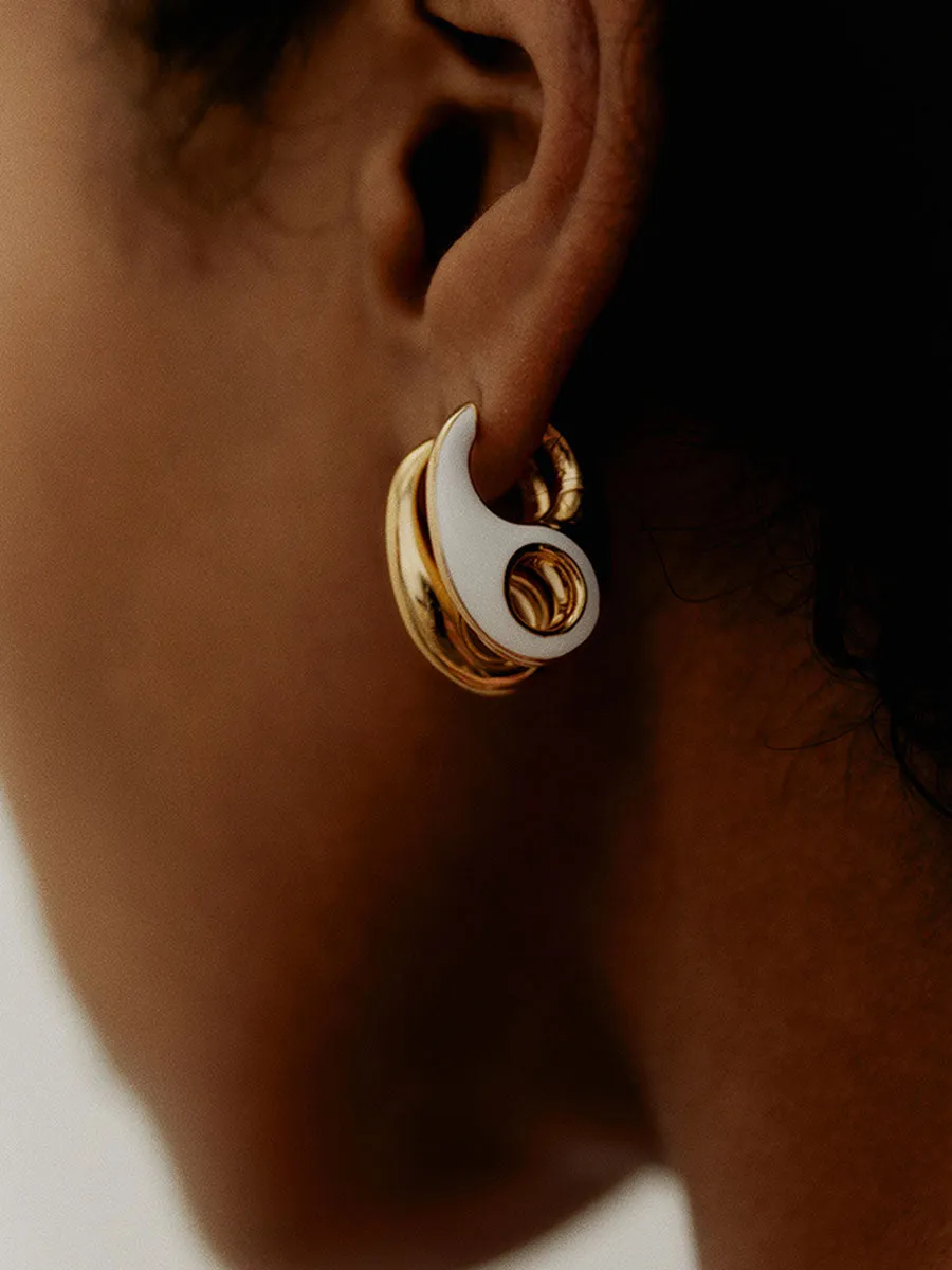 Vogue Earring White - Gold