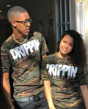 White Drippin | Green Camo Tee