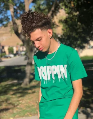White Drippin | Green Tee