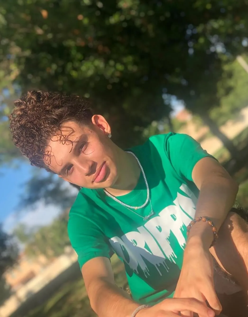 White Drippin | Green Tee