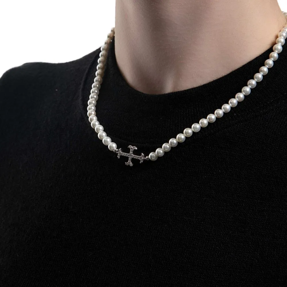 WIC | Rich Pearl Cross Necklace
