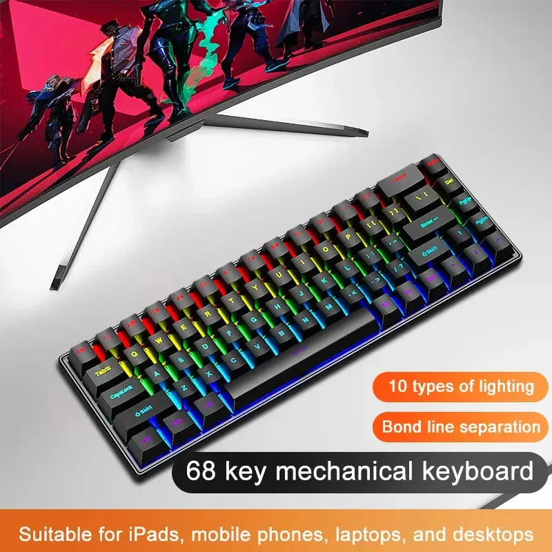Wired Gaming Mechanical Keyboard Colorful Lighting