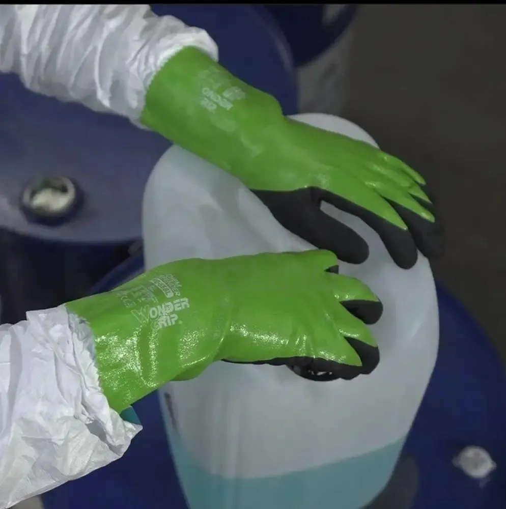 Wonder Grip WG-658L CHEM DEFENDER - Chemical Resistant Gloves (Nitrile Palm)
