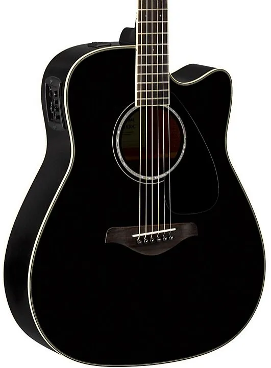 Yamaha FGX830C BL Dreadnought Cutaway 6-String RH Acoustic Electric Guitar-Black