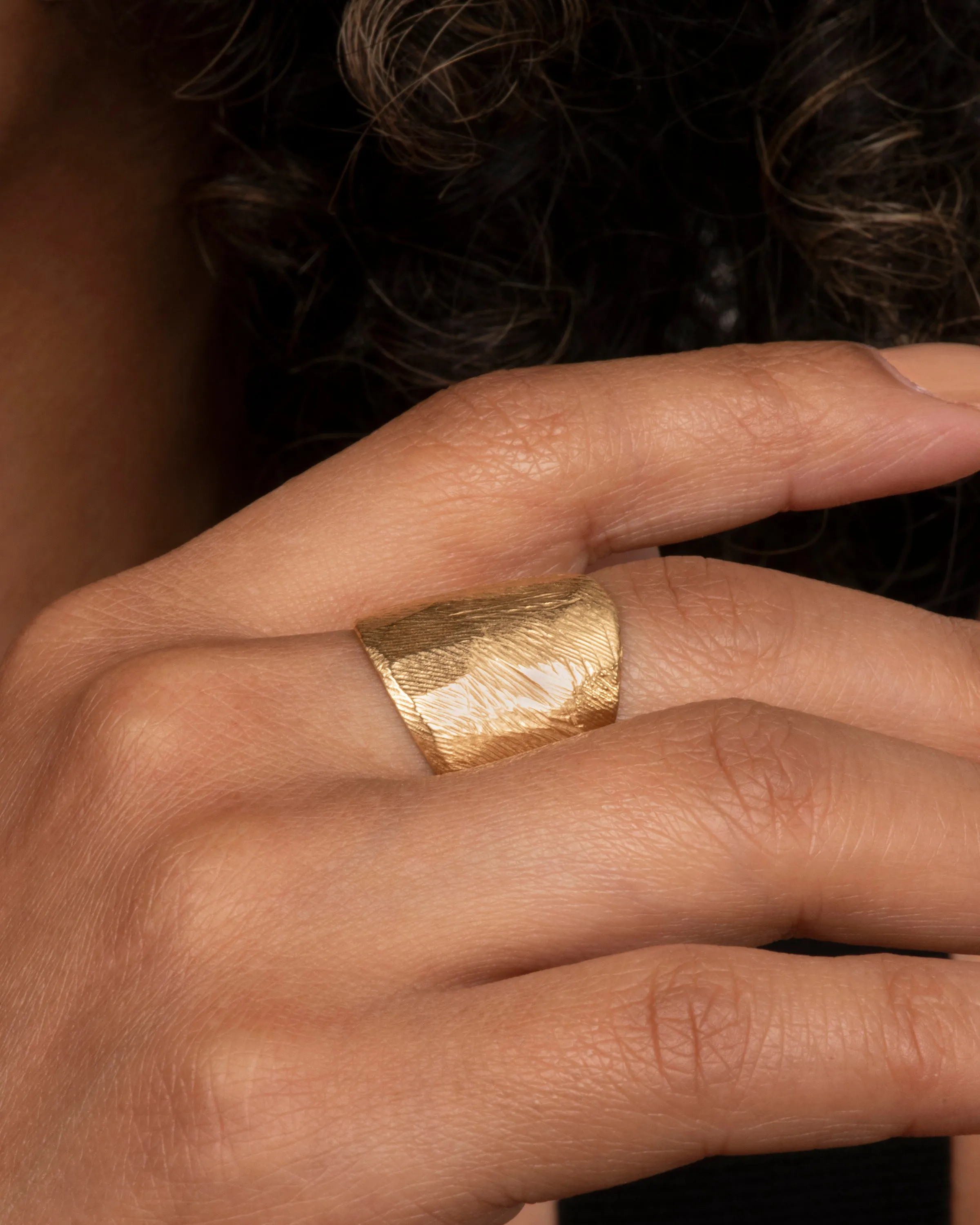 Yellow Gold Angled Flat Band