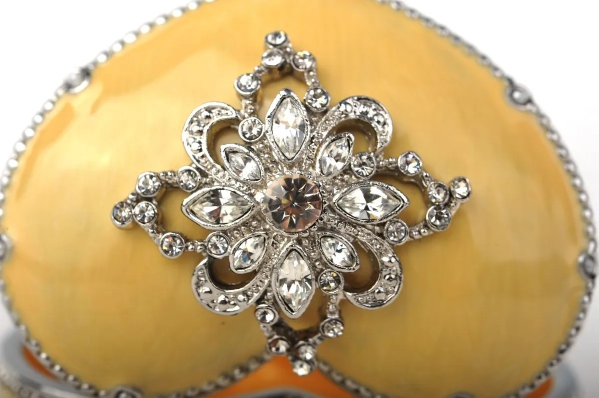 Yellow Heart Shaped Trinket Box