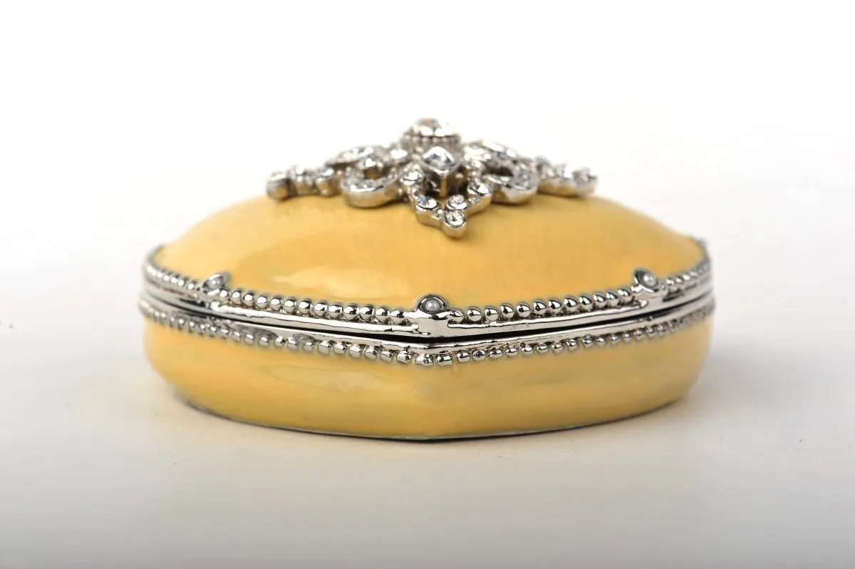 Yellow Heart Shaped Trinket Box