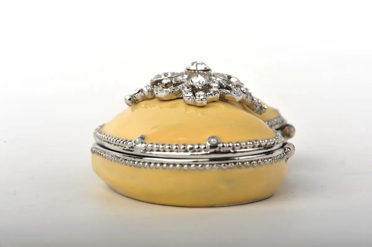 Yellow Heart Shaped Trinket Box
