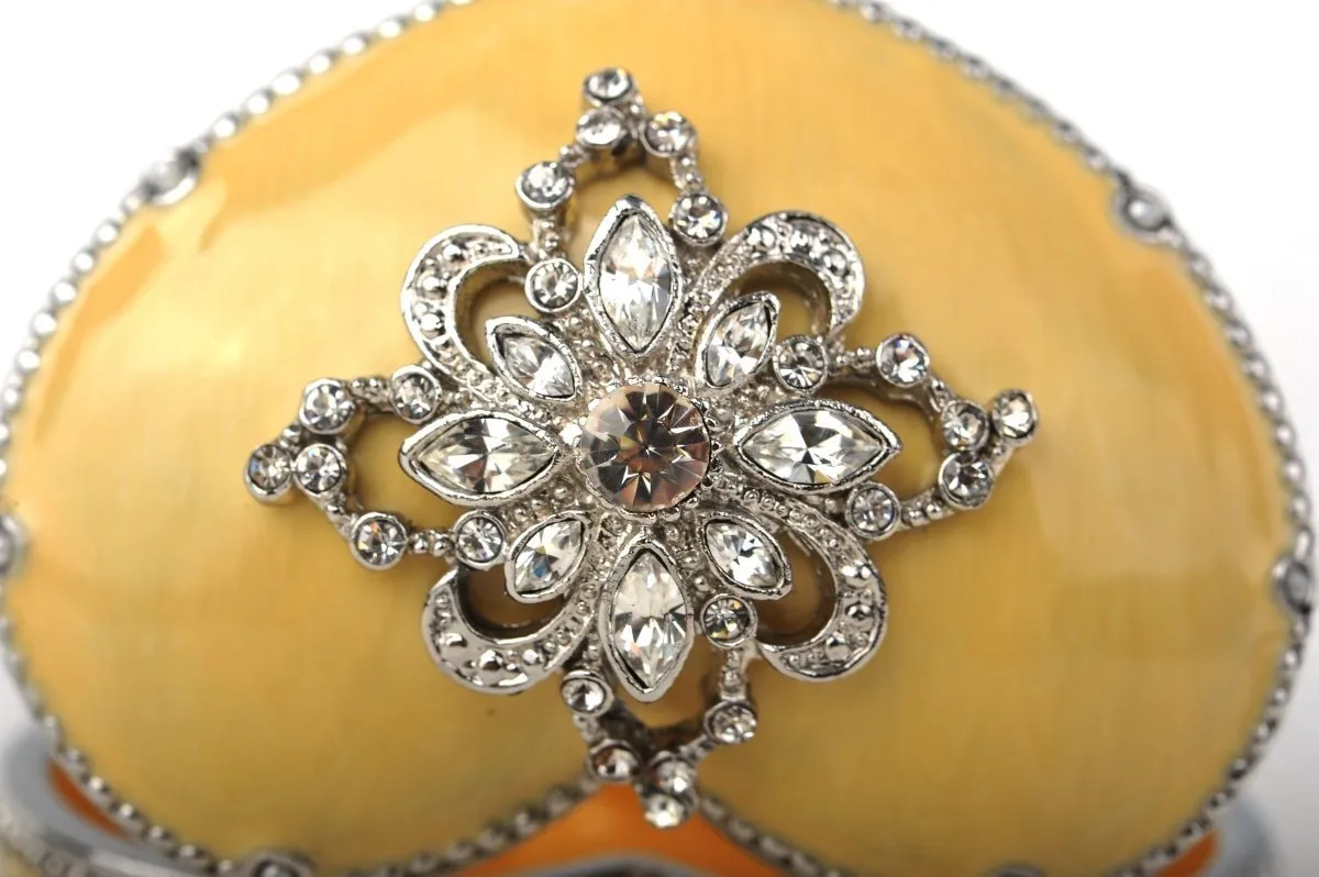 Yellow Heart Shaped Trinket Box
